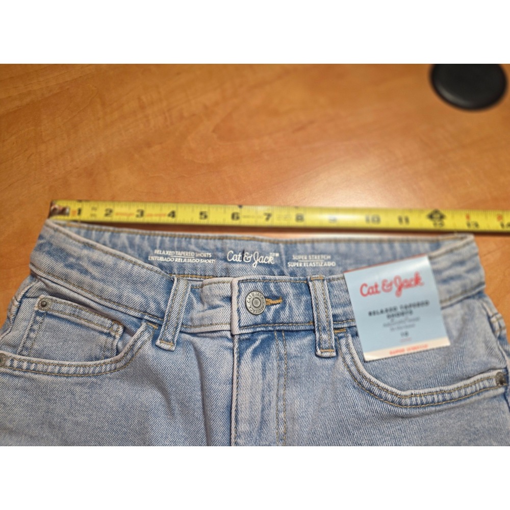NWT Cat & Jack Boys Denim Shorts Light Wash Recycled Cotton Size 10 NEW - Picture 3 of 5